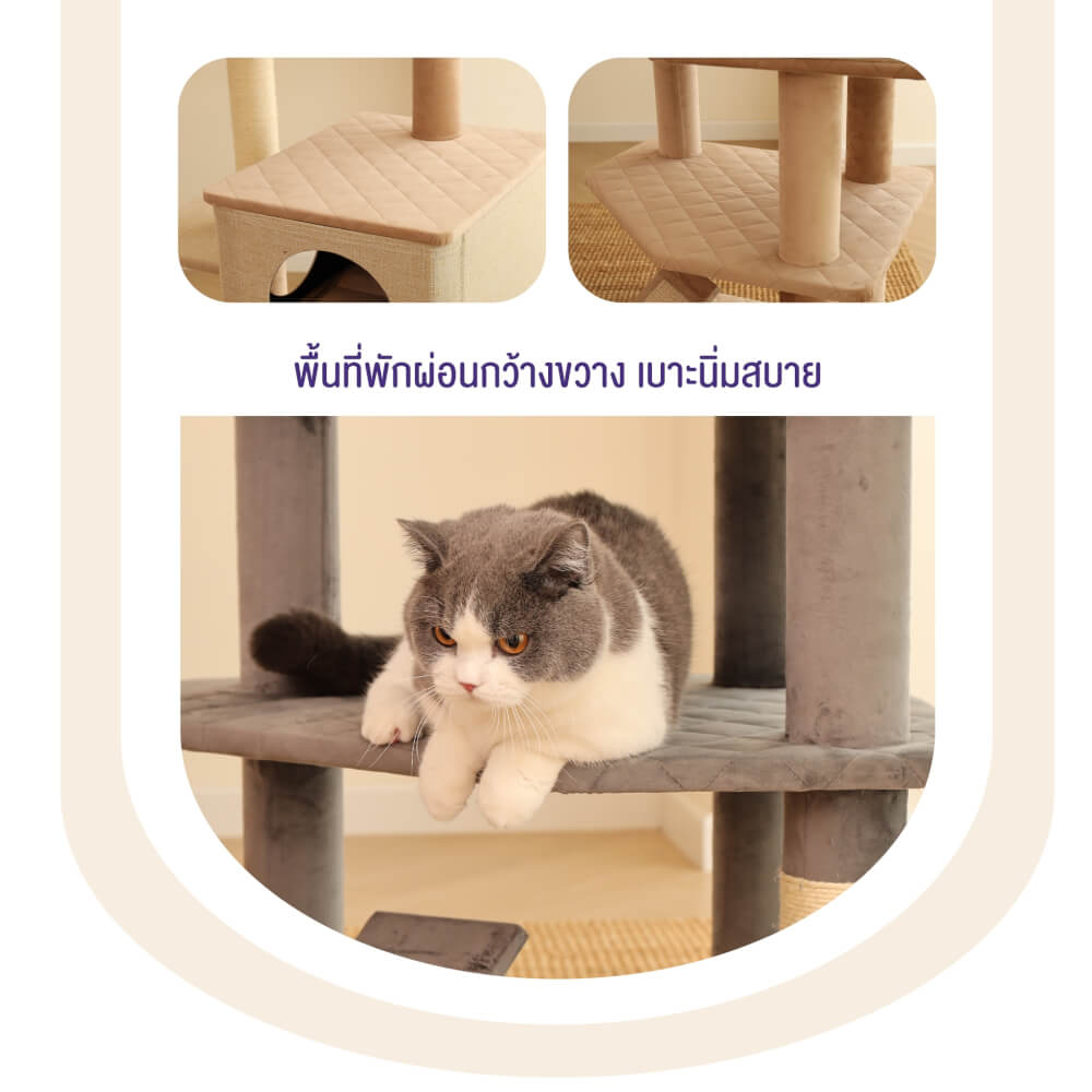 คอนโดแมว Catry รุ่น Cat Tree Yara สีเบจ